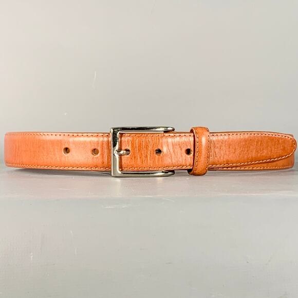 ALDEN Size 32 Brown Silver Leather Belt - Picture 1 of 9
